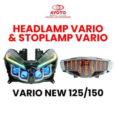 (LIVE) HEADLAMP VARIO 125/150 NEW 45 WATT PNP TERANG BERCAHAYA VARIO BLUE + STOPLAMP