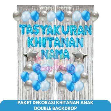 Paket Dekorasi Tasyakuran Khitanan Anak Crane Biru