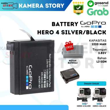 Battrey Battre Battrei Baterai Gopro Hero 4 Silver / Go pro Hero Black
