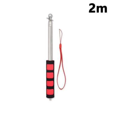 2meter Tiang Bendera Portable Tongkat Bendera Teleskopik 2m-Merah