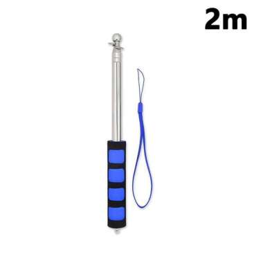 2meter Tiang Bendera Portable Tongkat Bendera Teleskopik 2m-Biru