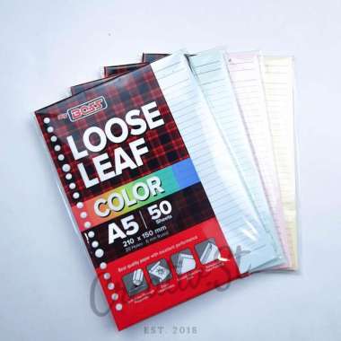 Big Boss Loose Leaf Warna A5 50 Lembar 20 Ring A5 Rainbow (4 warna)