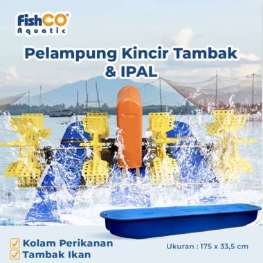 FISHCO Pelampung Kincir Air Tambak Bahan HDPE Water Aerator Kolam Ikan Kincir Apung Danau Pelampung 