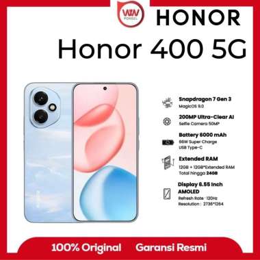 Hp Honor 400 5G Ram 12GB Internal 512GB Garansi Resmi Blue