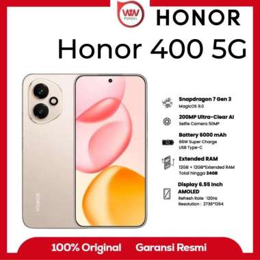 Hp Honor 400 5G Ram 12GB Internal 512GB Garansi Resmi gold