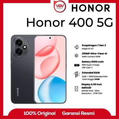 Hp Honor 400 5G Ram 12GB Internal 512GB Garansi Resmi Black