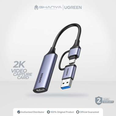 UGREEN 15389 Video Capture Card 2 in 1 HDMI to USB 2.0 / Type C Full HD 2K 1080P 30Hz for Live Strea