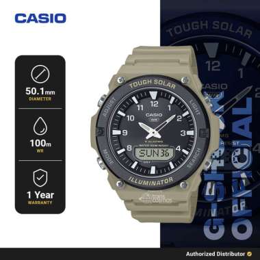 [READY INSTANT] Jam Tangan Analog Digital Pria Casio AQ-S820W-5AVDF Solar Powered Original Cream