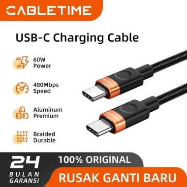 CABLETIME Kabel Casan Hp Charger Android Tipe C for Universal Phone C to C