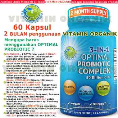 Optimal Probiotic Complex Probiotic / Probiotik Optimal 10 strain 50 billion + Prebiotic + Enzim Sup