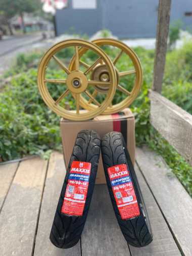 sepaket velg vrossi v rossi ring 14 plus ban VARIO 125/150 BEAT SCOOPY FI ESP 80/80-14 & 90/80-14