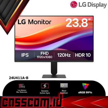 Monitor LG LED IPS 24U411A-B FHD 24" Inch 120Hz 1ms - 24U411A with 4 Side Borderless