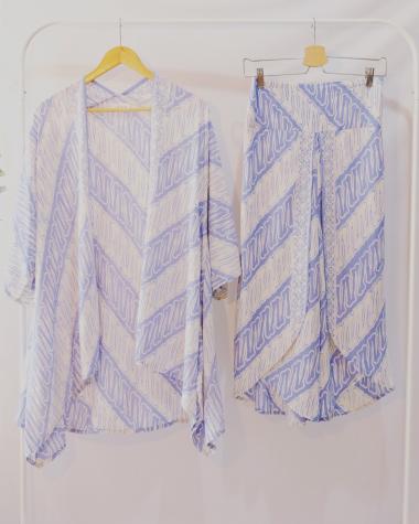 ONESET BATIK OUTERWEAR BAWAHAN KULOT7/8 SETELAN CELANA KULOT SETELAN OUTER BERLENGAN BLAZER BATIK VE