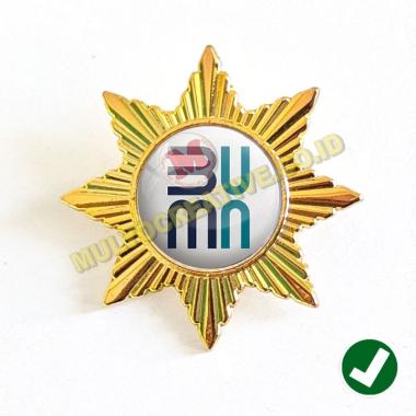 Pin Logo Model Matahari Bahan Logam Pin Kementerian BUMN RI Mulyocreative Matahari Sisi 8