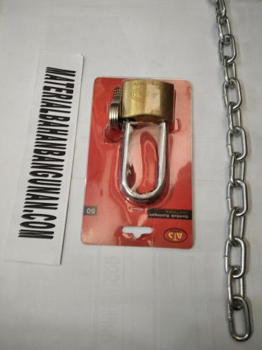paket rantai gembok motor kunci pagar 5 mm gembok ats panjang 50 mm