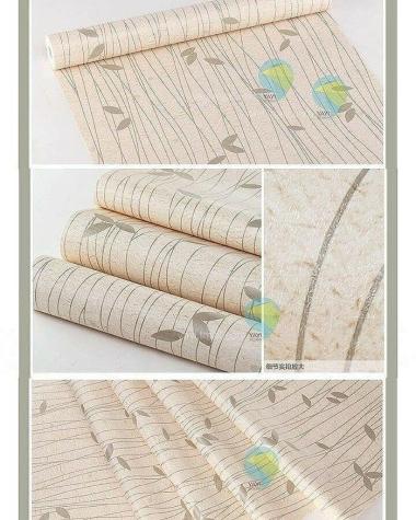 Salur daun krem 45 cm x 10 mtr || Wallpaper dinding