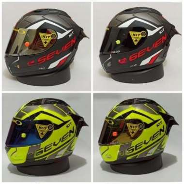 Paket Ganteng Helm Kyt Rc Seven Rc7 L Seri 17 yellow