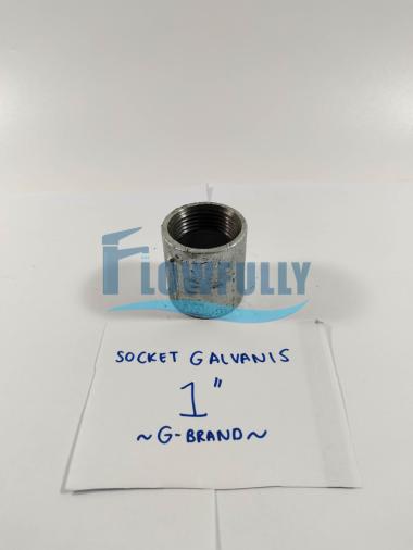 SOCKET BESI GALVANIS 1 INCH G BRAND SOK SOCK LURUS 1 DIM