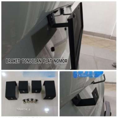 Tempat Plat Nomor Mobil Putih Dan Hitam. Plat Baja. Kuat.