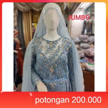 Baju pakaian gaun pengantin busana pernikahan wanita gown dress wedding dress jumbo slim span muslim