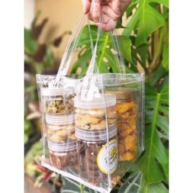 Tas Mika Plastik Box Dus Kotak Nasi Kotak makan Goodie Bag HampER 20x20x22