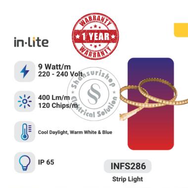 IN-LITE INFS286 9W/M LAMPU LED STRIP OUTDOOR IP65 AC 220V 120S METERAN POWER CORD