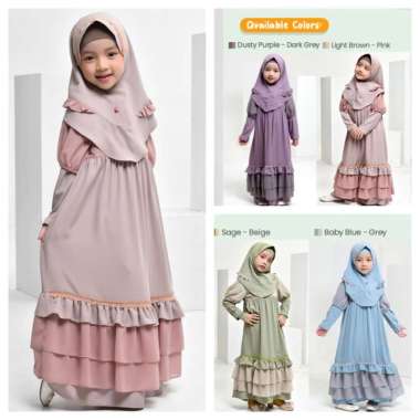 GAMIS SET KHIMAR ANAK 1-6Y BANI BATUTA RABBANI ORI. BAJU MUSLIM. KADO Semua Ukuran Multicolor