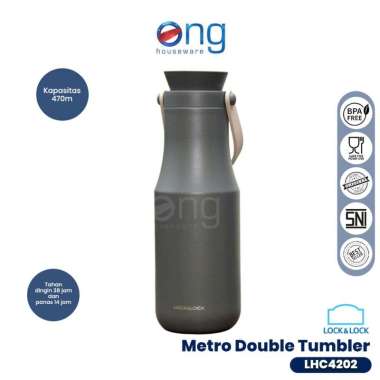 Botol Termos Minum Metro Double Tumbler Mug Hot & Cool 470ml Lock n Lock Lock & Lock LHC4202 LHC 420