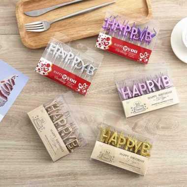 Lilin Set Huruf Happy Birthday Lilin HBD Metalik 1301 RANDOM