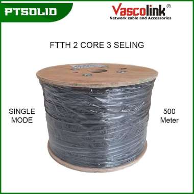 Kabel Drop Wire Optik / DW FO FTTH 2 core /500M