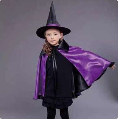 HALLOWEEN WITCH COSTUMES FOR KIDS / KOSTUM PENYIHIR ANAK DENGAN TOPI - purple