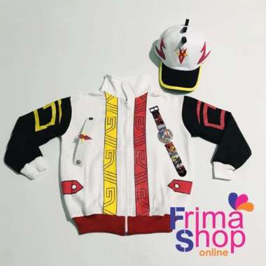 TOPI + JAM TANGAN PROYEKTOR + JAKET ROMPI BOBOIBOY SUPRA - M