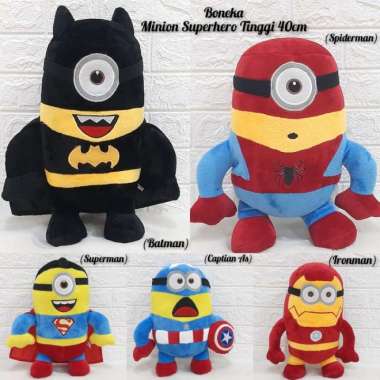 BONEKA MINION SUPERHERO/SUPERMAN/SPIDERMAN/CAPTIAN AS/BATMAN/IRONMAN - Batman