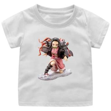 BAJU ANIME ANAK CEWEK-COWOK NEZUKO KAMADO 1-12TAHUN UK.S-5XL 10WARNA - 5XL/L dewasa Putih