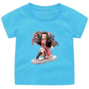 BAJU ANIME ANAK CEWEK-COWOK NEZUKO KAMADO 1-12TAHUN UK.S-5XL 10WARNA - 5XL/L dewasa Biru