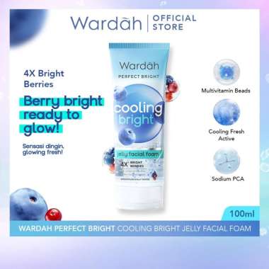Wardah Perfect Bright Cooling Bright Jelly Facial Foam 100 ml - Sabun Wajah (Semua Jenis Kulit)