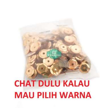 Payet Bulat Manik Piring Warna Pipih 5mm - 1 Pack