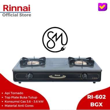 Kompor Gas Rinnai RI-602BGX 2 tungku Api Tornado 602 BGX