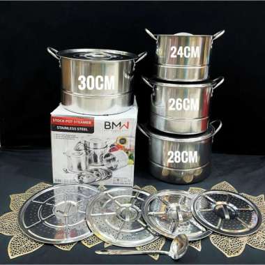 Stock Pot BMW Steamer Set Stainles Steel/Panci Set Steamer BMW /Panci Ukuran Besar Set Stainless