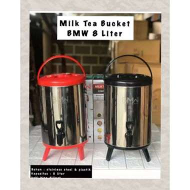 MILK TEA BUCKET BMW 8 LITER/WATER JUG STAINLES KOMBINASI MERK BMW/DISPENSER STAINLESS KOMBINASI BMW