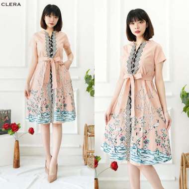 Evercloth Clera Dress Batik Wanita Dress Wanita Batik Couple Dress Pita L