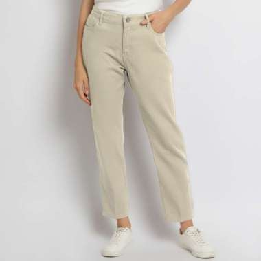C2 Twisty Khaki Boyfriend Jeans Wanita L
