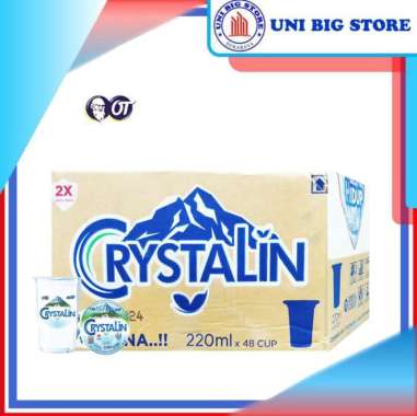 Crystalin PH 8 Air Mineral Gelas 220 ml x 48 Cup DUS