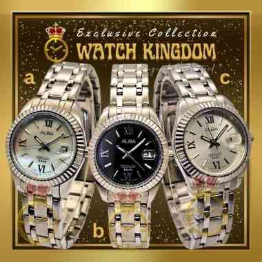 Jam Tangan Wanita Alba Original Tanggal Waterproof Tahan Anti Air Tali Rantai Stainless Arloji Cewek