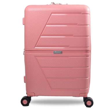 Dupont Koper Hardcase PP Anti Theft Zipper dan Expander dan TSA Kabin Size 20 Inch - 7041 Pink Balle