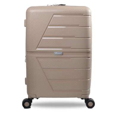 Dupont Koper Hardcase PP Anti Theft Zipper dan Expander dan TSA Kabin Size 20 Inch - 7041 Champagne