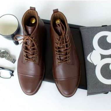 VERISH BOSTON Footwear sepatu boots pria kulit asli sepatu boot kerja casual 39 Coklat