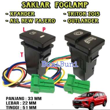 SAKLAR FOGLAMP XPANDER - Switch Lampu Tembak Kabut Mobil XPANDER - PAJERO 2015 - TRITON 2015 - OUTLA