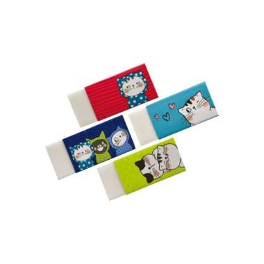 Penghapus Pensil M&G AXP963J1 "So Many Cats" White Eraser 4B Small Size  12pcs