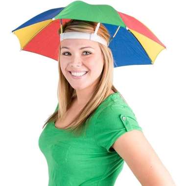 Topi Payung Kepala Umbrella Hat Headband Travel Hiking Mancing